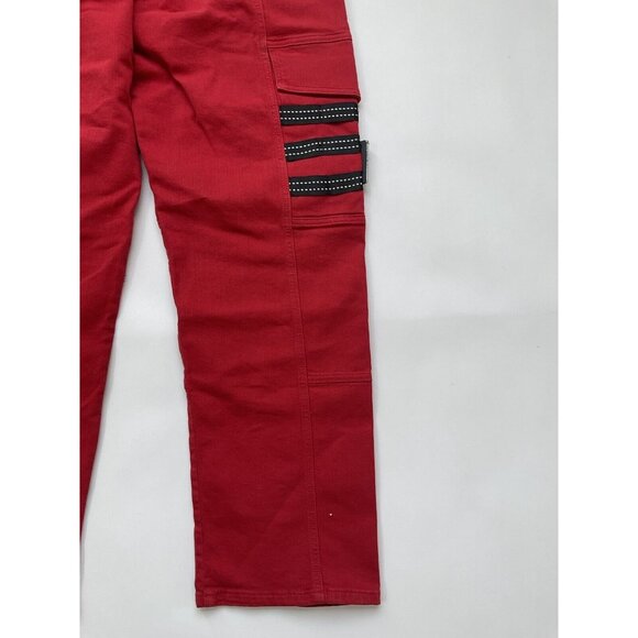 Guess Men’s Places+Faces Cargo Jeans Relaxed Fit Comfort Stretch In Red Size 34 - Picture 8 of 12